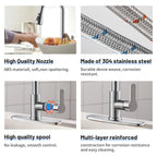 Gooseneck Single-Handle Pull Down Sprayer Kitchen Faucet with Deckplate Pull Out Sink Faucet in Brushed Nickel
