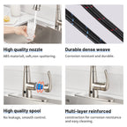 Touchless Single Handle Gooseneck Pull Down Sprayer Kitchen Faucet with Deckplate Pull Out Sink Faucet in Brushed Nickel