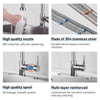 Single-Handle Pull Out Sprayer Coil Spring High-Arc Kitchen Faucet with Deckplate Sink Faucet in Chrome