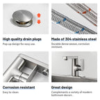 Single Handle Single Hole Low Arc Bathroom Faucet With Metal Pop Up Drain Assembly Swivel Sink Faucet in Brushed Nickel