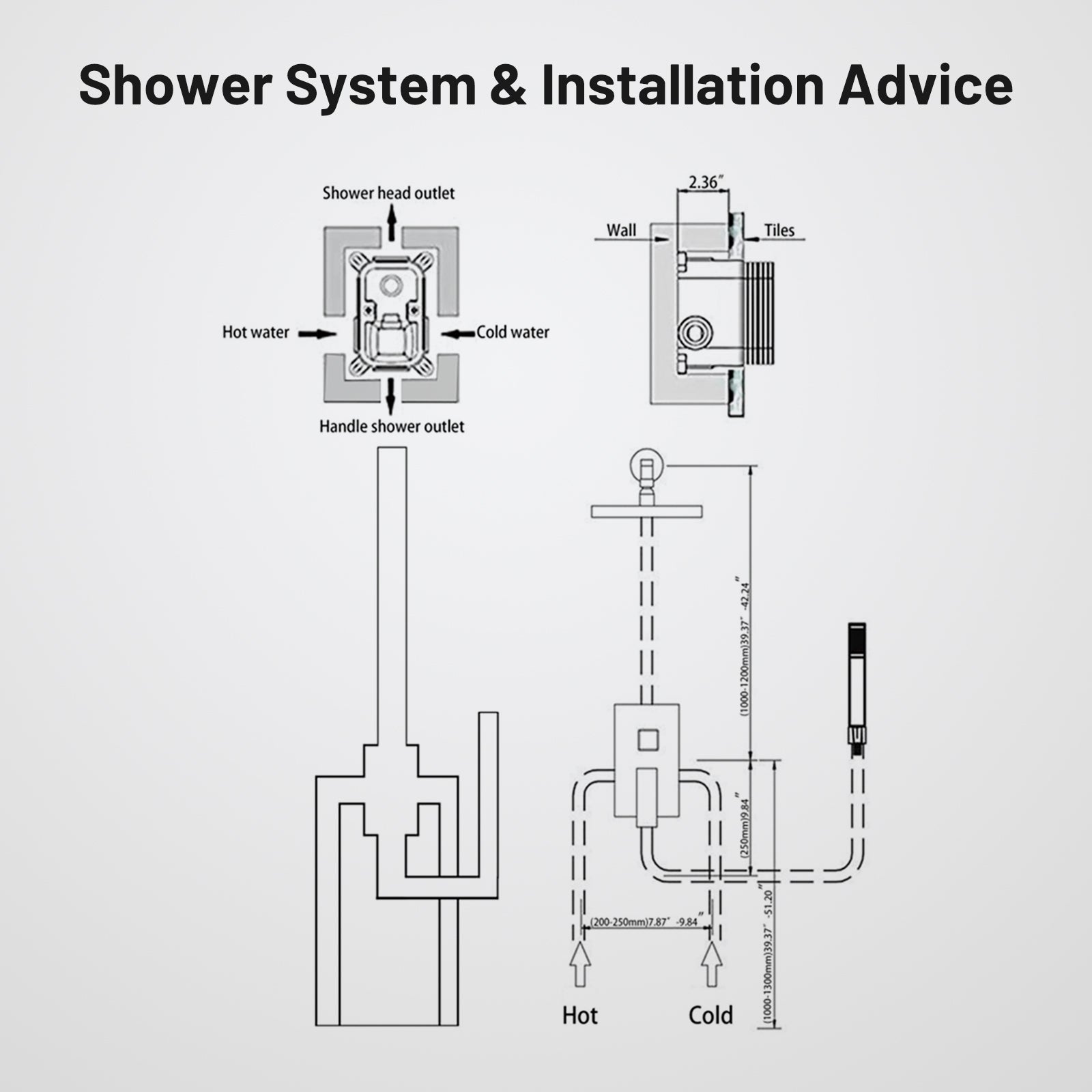 10 " Single Handle 2-Spray Shower Faucet Handheld Combo with Valve 1.8GPM Adjustable Dual Shower Head in Brushed Nickel