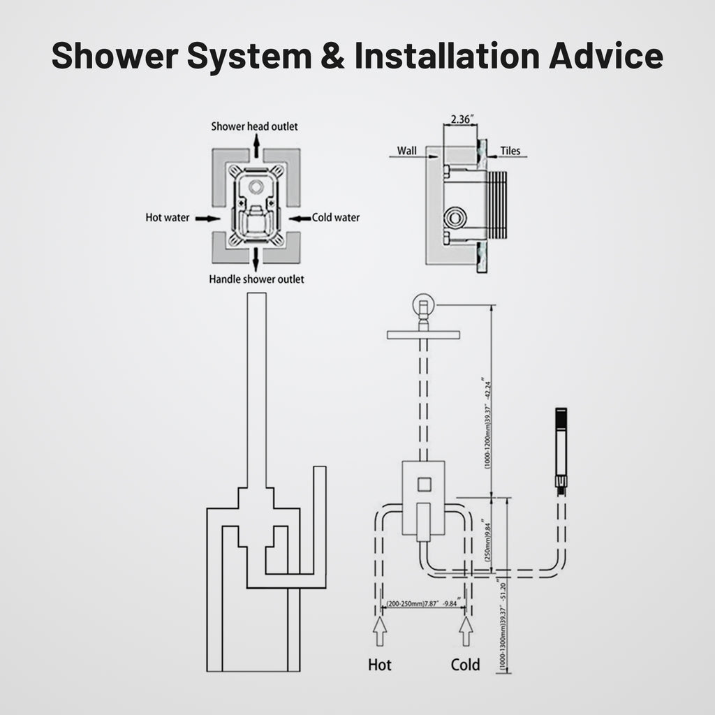 Rain Single Handle 1-Spray Shower Faucet 2.5 GPM 10 " with Valve Pressure Balance Dual Shower Heads in Chrome