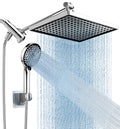 11.8 Inch Rain Shower Head with 6 Modes Handheld Water Spray，High Pressure Showerhead Combo with 11 Inch Adjustable Extension Arm, Chrome