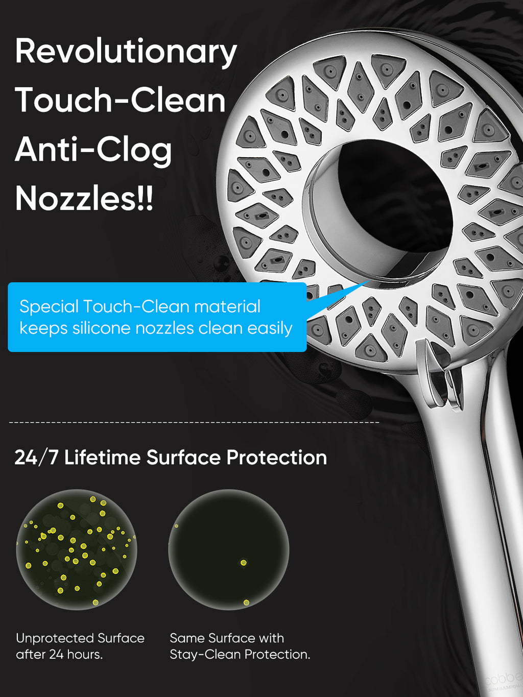 Magnetic Handheld Dual Shower Head with High Pressure Rain Shower Combo 2-in-1 Fixed & Detachable Multiple Spray Modes Built-in Magnet Dock 6ft Hose Chrome