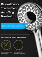 Magnetic Handheld Dual Shower Head with High Pressure Rain Shower Combo 2-in-1 Fixed & Detachable Multiple Spray Modes Built-in Magnet Dock 6ft Hose Chrome