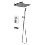 Rain Single Handle 1-Spray Tub Shower Faucet Handheld Combo with Valve 1.8 GPM 12 in. Adjustable Head in Brushed Nickel