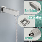Rain Single Handle 1-Spray Tub Shower Faucet Handheld Combo with Valve 1.8 GPM 12 in. Adjustable Head in Brushed Nickel