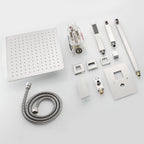 Rain Single Handle 1-Spray Tub Shower Faucet Handheld Combo with Valve 1.8 GPM 12 in. Adjustable Head in Brushed Nickel