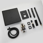 Rain Single Handle 1-Spray Tub Shower Faucet Handheld Combo with Valve 1.8 GPM 12 in. Adjustable shower Head in Black