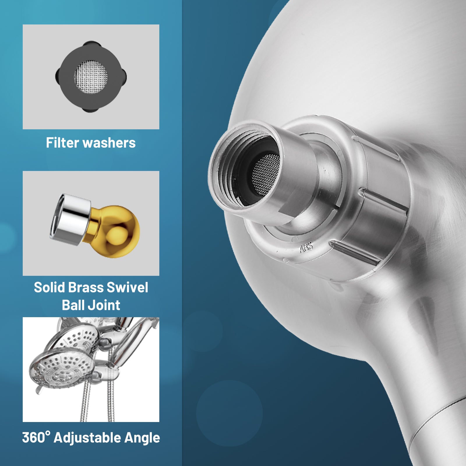 Rain Single Handle 5-Spray Tub Shower Faucet Handheld Combo with Valve 1.8 GPM Adjustable shower Head in Brushed Nicke