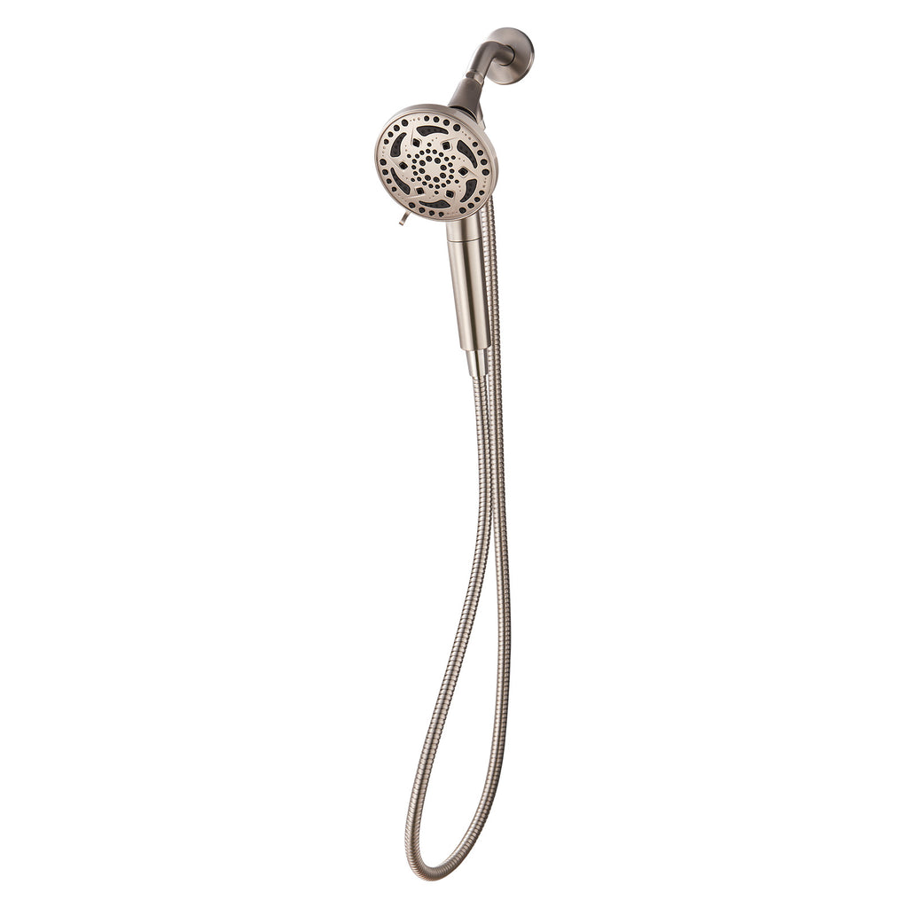 Rain 7-Spray Handheld Shower Faucet Kit with Valve 1.8 GPM and 4.9 in. Adjustable Filtered Shower Head in Brushed Nickel
