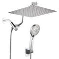 Rainfall Shower Head Combo 12-Spray 12 in. Wall Mount Dual Shower Heads and Handheld Shower Head with 1.8 GPM in Chrome
