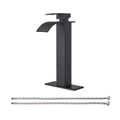 Arc Waterfall Single Handle Single Hole Bathroom Faucet in Matte Black