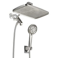 Rainfull 2-in-1 8-spray with 1.8 GPM 12 in.  Wall Mount Dual Shower Head and Handheld Shower Head in Brushed Nickel