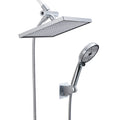 Rainfall Shower Head Combo 6-Spray 12 in. Wall Mount Dual Shower Heads and Handheld Shower Head with 1.8 GPM in Chrome