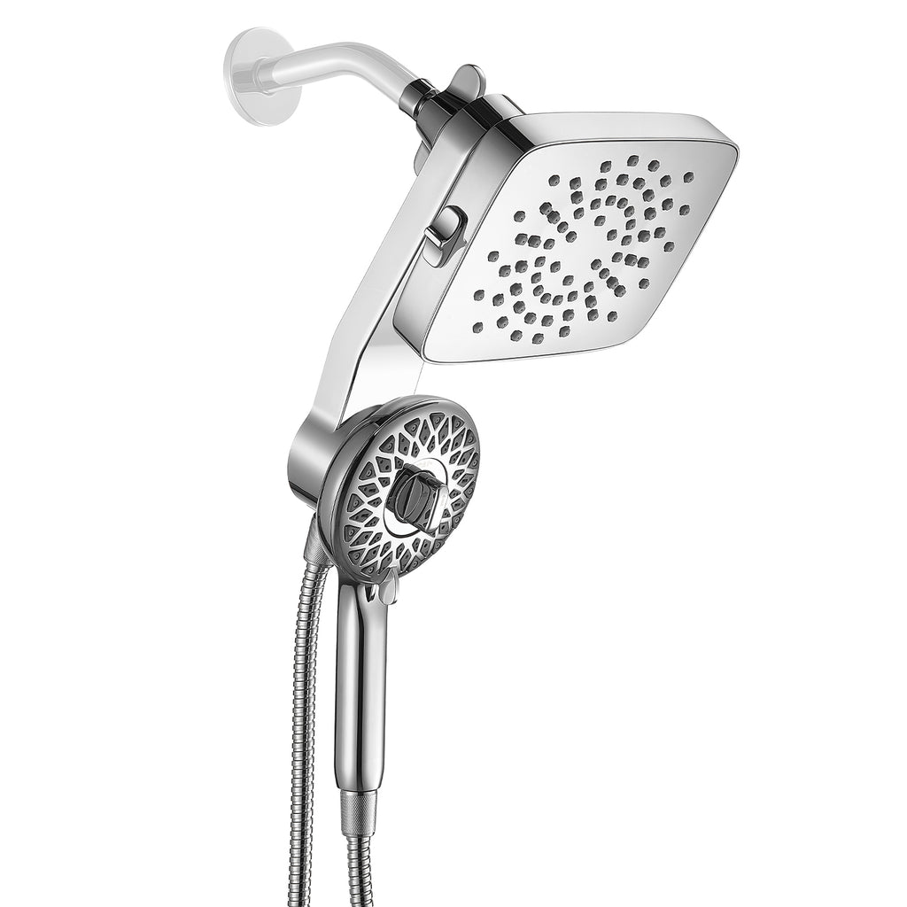 Magnetic 2-in-1 5-Spray  Adjustable Dual Shower Heads Wall Mount Fixed and Handheld Shower Head 2.5 GPM in Chrome