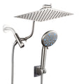 Rain Shower Head Combo 1.8 GPM 5-Spray 8 " Wall Mount Dual Shower Heads and Handheld Shower Head in Brushed Nicke