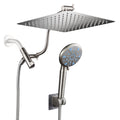 Rainfull 2-in-1 9-Spray Patterns Adjustable Wall Mount Shower Head with Filter 2.5 GPM and Handheld Shower Head in Nickel