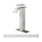 Arc Waterfall Single Handle Single Hole Bathroom Faucet in  Nickel
