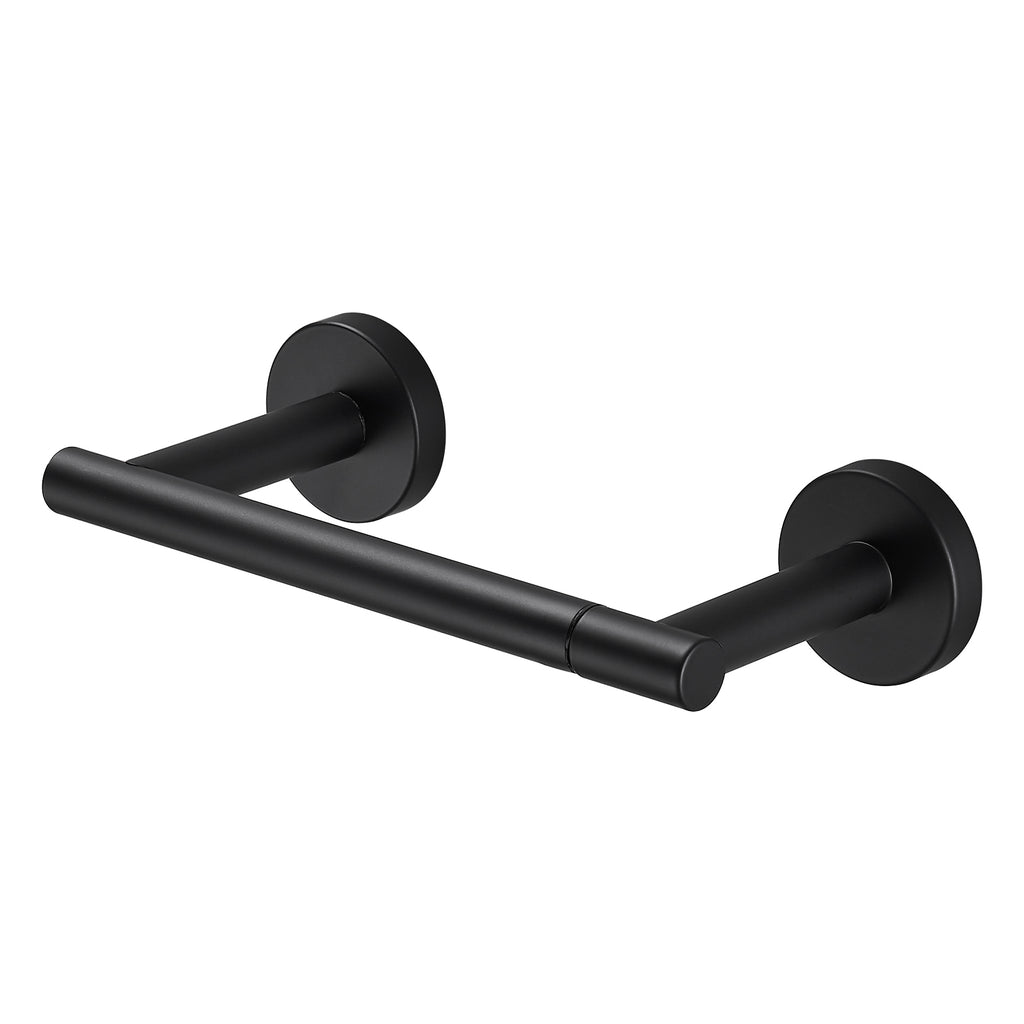 Deluxe Wall Mount Pivot Arm Toilet Paper Holder Bath Hardware Accessory in Matte Black