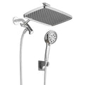 Rainfull 2-in-1 8-Spray Patterns with 1.8 GPM 12 in. Wall Mount Dual Shower Head and Handheld Shower Head in Chrome