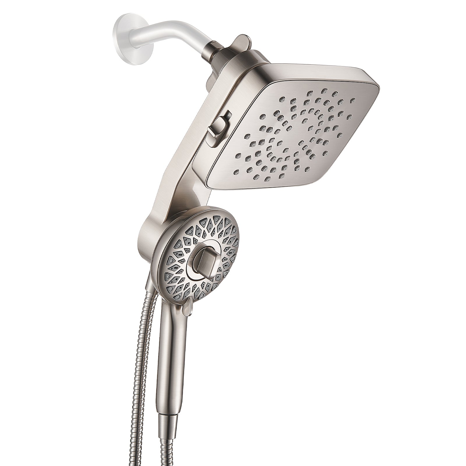 Magnetic 2-in-1 5-Spray Adjustable  Dual Shower Heads Wall Mount Fixed and Handheld Shower Head 2.5 GPM in Nickel