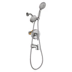 Rain Single Handle 5-Spray Tub Shower Faucet Handheld Combo with Valve 1.8 GPM Adjustable shower Head in Brushed Nicke