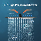 Rain Single Handle 1-Spray Tub Shower Faucet 2.5 GPM Handheld Combo with Valve 10 in. Pressure Balance in Black