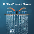 Rain Single Handle 1-Spray Tub Shower Faucet Handheld Combo with Valve 1.8 GPM 12 in. Adjustable shower Head in Black