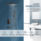 Rain Single Handle 1-Spray Tub Shower Faucet 2.5 GPM Handheld Combo with Valve 10 in. Pressure Balance in Black