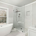 Rainfall Shower Head Combo 6-Spray 12 in. Wall Mount Dual Shower Heads and Handheld Head with 1.8 GPM in Brushed Nickel