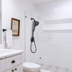 7-Spray Pattern 4.92 in. Wall Mount Handheld Shower Heads 1.8 GPM with Filter，Removable Shower hose in Matte Black