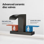 Waterfall 304 stainless steel 4 in. Centerset Double Handle Bathroom Faucet with Drain Kit Included in Oil Rubbed Bronze