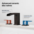 Waterfall 304 stainless steel 8 in. Widespread Double Handle Bathroom Faucet with Drain Kit Included in Oil Rubbed Bronze