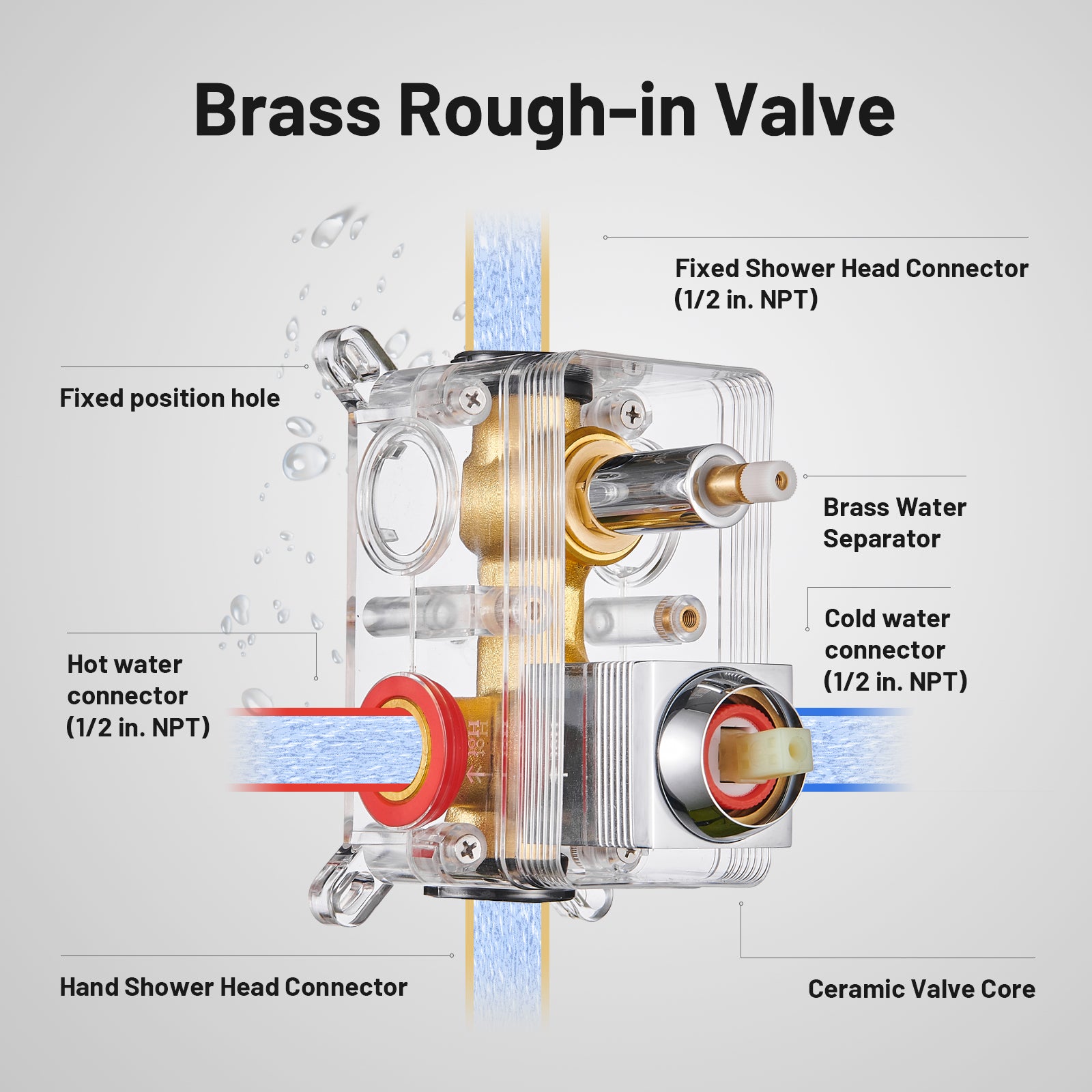 Rain Single Handle 2-Spray 10 in. Shower Faucet Handheld Combo with Valve 1.8 GPM Adjustable Dual Shower Heads in Chrome