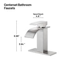 Arc Waterfall Single Handle Single Hole Bathroom Faucet with Drain Kit Includedin Brushed Nickel