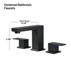 304 stainless steel 8 in. Widespread Double Handle Bathroom Faucet with Drain Kit Included in Matte Black