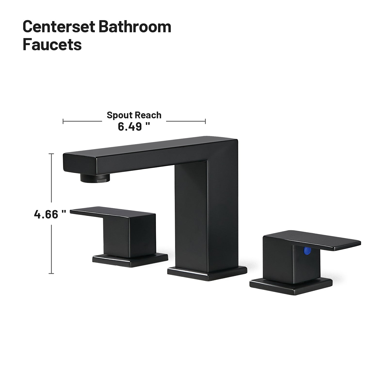 304 stainless steel 8 in. Widespread Double Handle Bathroom Faucet with Drain Kit Included in Matte Black
