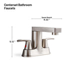 Rotatable 4 in. Centerset Double Handle Bathroom Faucet with Drain Kit Included in Brushed Nickel