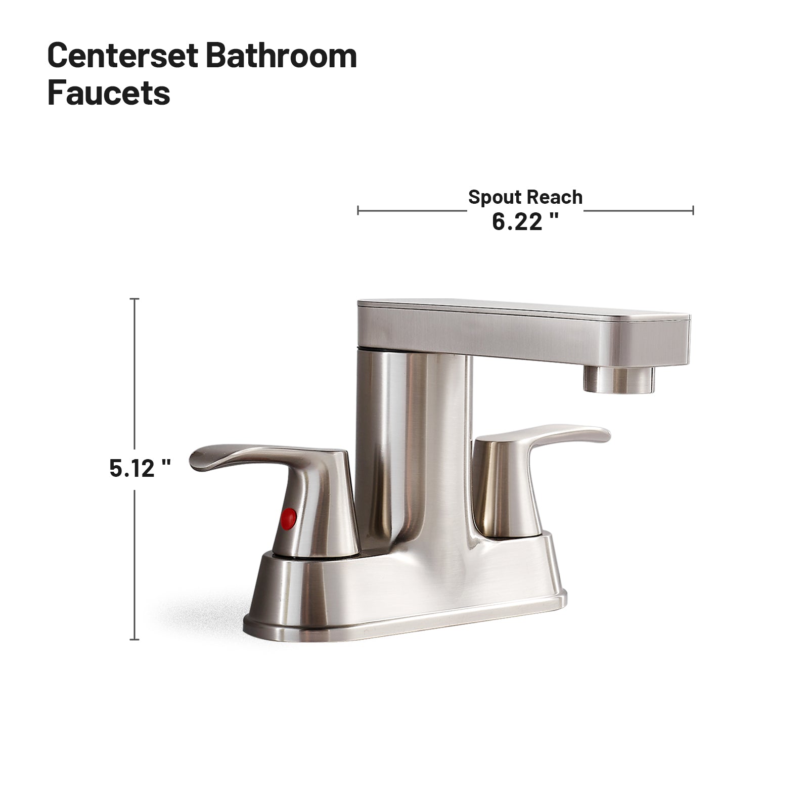 Rotatable 4 in. Centerset Double Handle Bathroom Faucet with Drain Kit Included in Brushed Nickel
