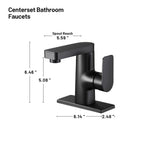 Single Handle Single Hole Low Arc Bathroom Faucet With Metal Pop Up Drain Assembly Swivel Sink Faucet in Matte Black