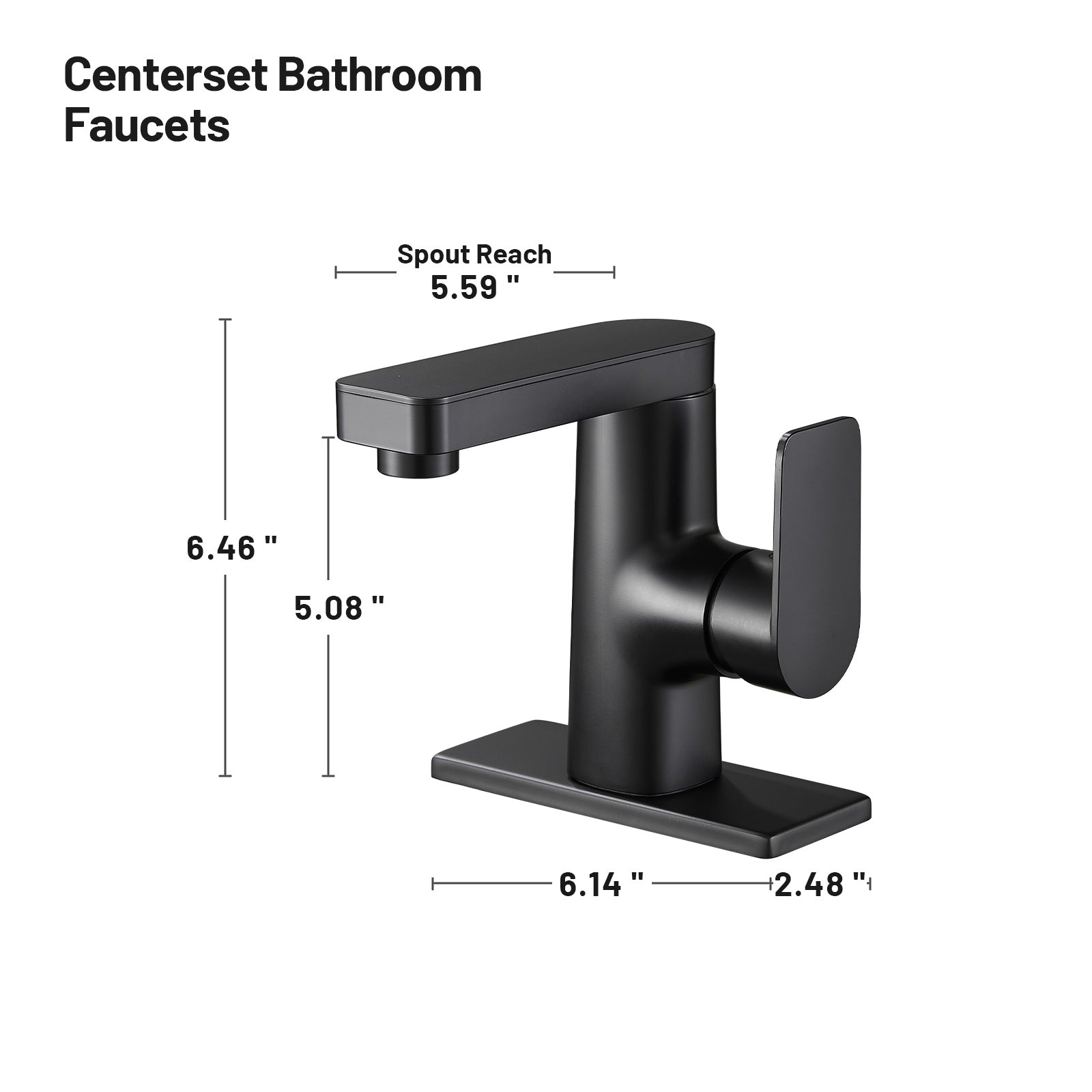 Single Handle Single Hole Low Arc Bathroom Faucet With Metal Pop Up Drain Assembly Swivel Sink Faucet in Matte Black