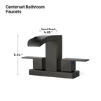 304 stainless steel 4 in. Centerset Double Handle Bathroom Faucet with Drain Kit Included in Oil Rubbed Bronze