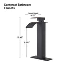 Arc Waterfall Single Handle Single Hole Bathroom Faucet in Matte Black