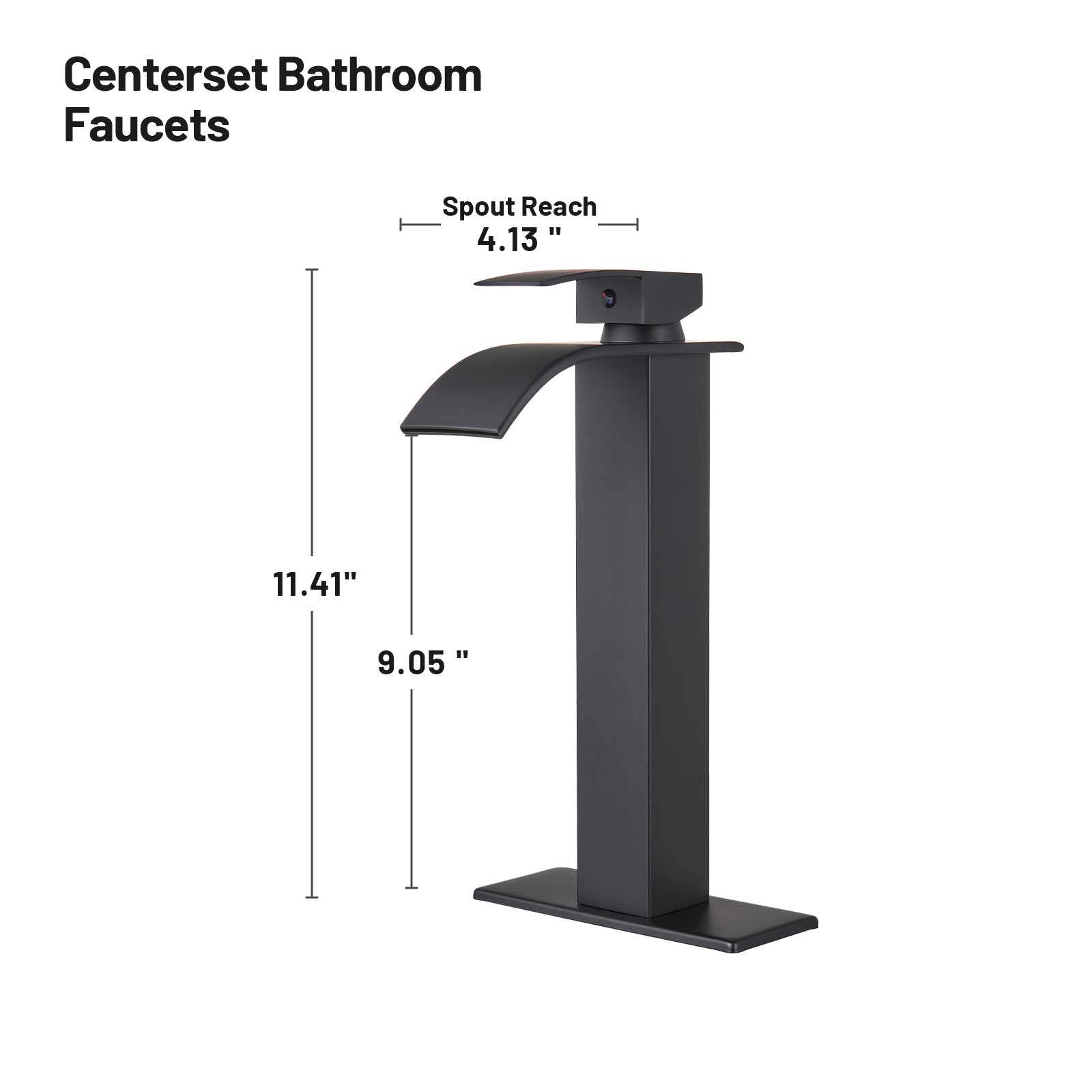Arc Waterfall Single Handle Single Hole Bathroom Faucet in Matte Black