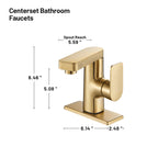Single Handle Single Hole Low Arc Bathroom Faucet With Metal Pop Up Drain Assembly Swivel Sink Faucet in Gold