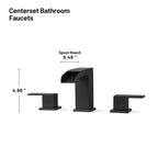 Waterfall 304 stainless steel 8 in. Widespread Double Handle Bathroom Faucet with Drain Kit Included in Matte Black