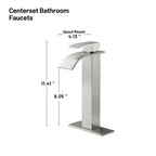 Arc Waterfall Single Handle Single Hole Bathroom Faucet in  Nickel