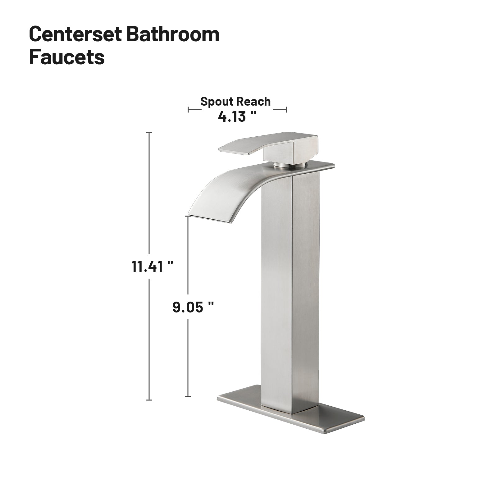 Arc Waterfall Single Handle Single Hole Bathroom Faucet in  Nickel