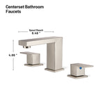 304 stainless steel 8 in. Widespread Double Handle Bathroom Faucet with Drain Kit Included in Brushed Nickel